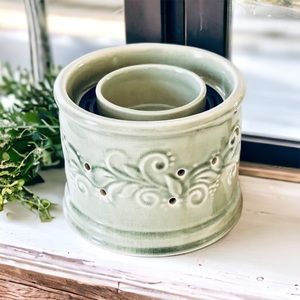 Sage green wax burner